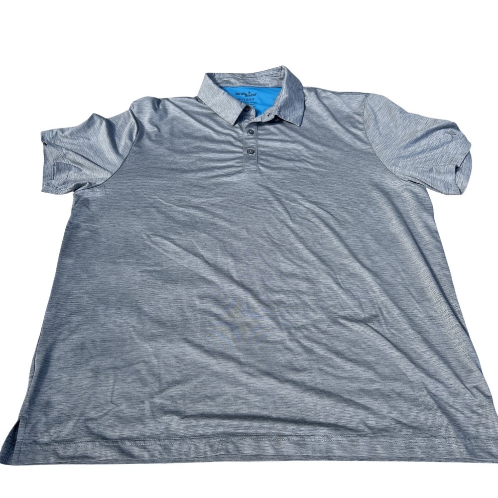 Birdie Bound Mens XL Grey Heathered Performance Golf Polo Short‎ Sleeve Shirt
